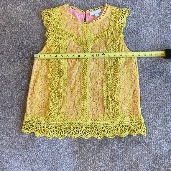 Anthropologie Eri + Ali Sydney Yellow/Mustard  Lace Sleeveless Top Size M - Picture 11 of 15